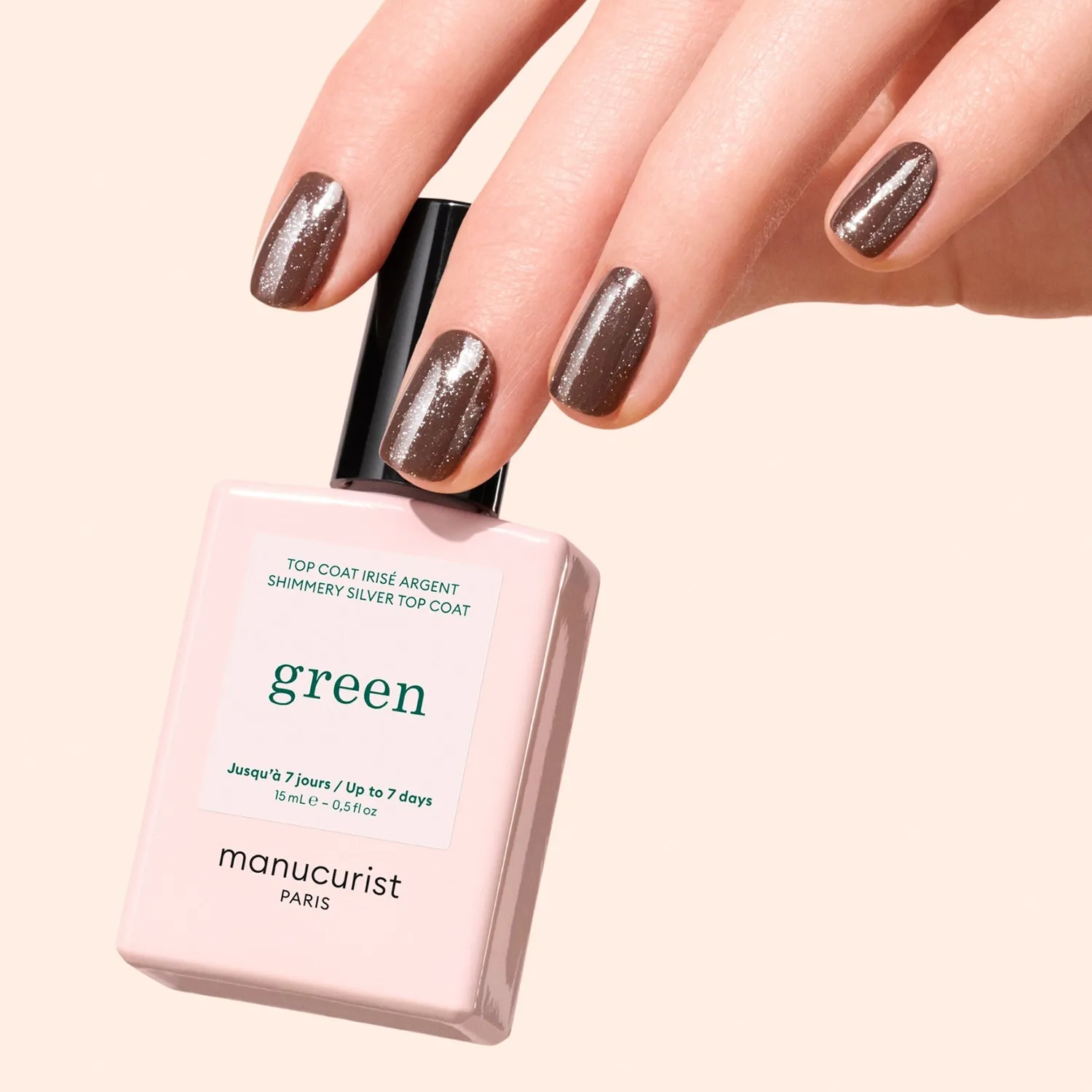 Manucurist Green Glitter Top Coat neglelakk gullglitter