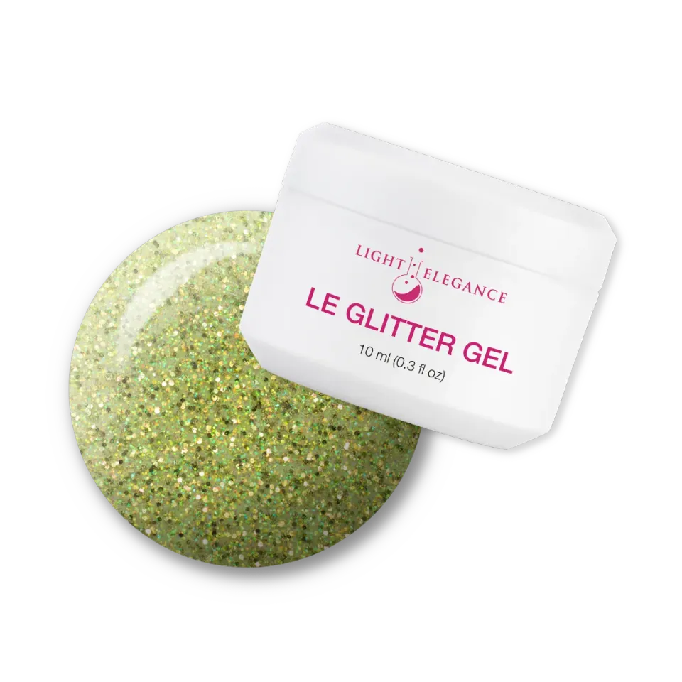Light Elegance Peace and Love glittergel 10 ml grønn gul