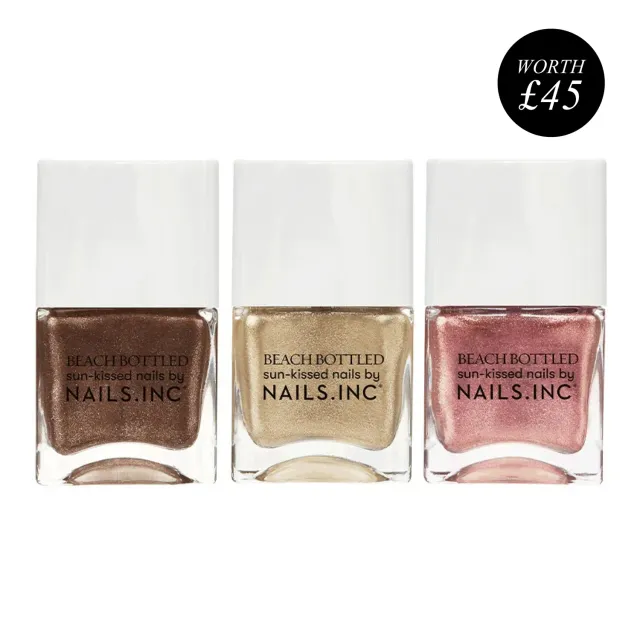 Nails Inc London Sun Kissed neglelakk trio brun shimmer
