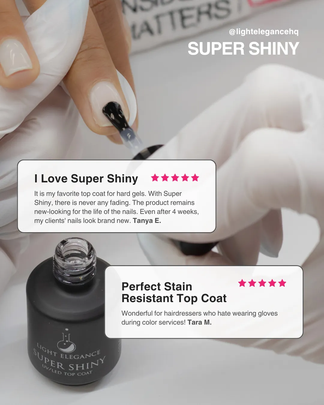 Light Elegance Super Shiny + Refill toppgel 15 ml + 60 ml
