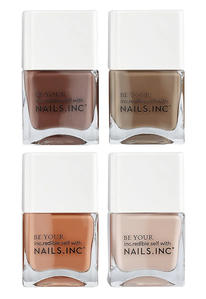 Nails Inc London Keep It Tonal neglelakk 4-pk brun ombre