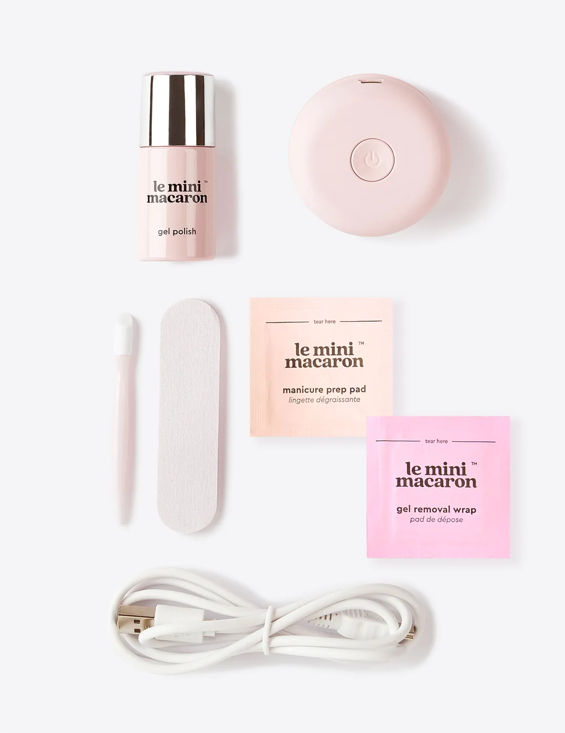 Le Mini Macaron Coconut Yogurt gel manikyrkit med LED-lampe