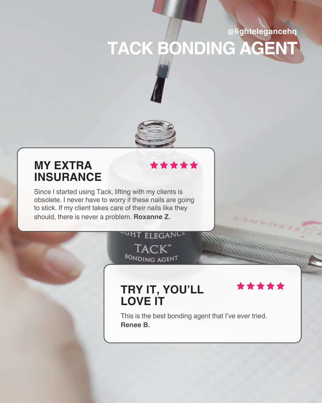 Light Elegance Tack Bundle bondinggel 15 ml + 30 ml ekstra sterkt feste
