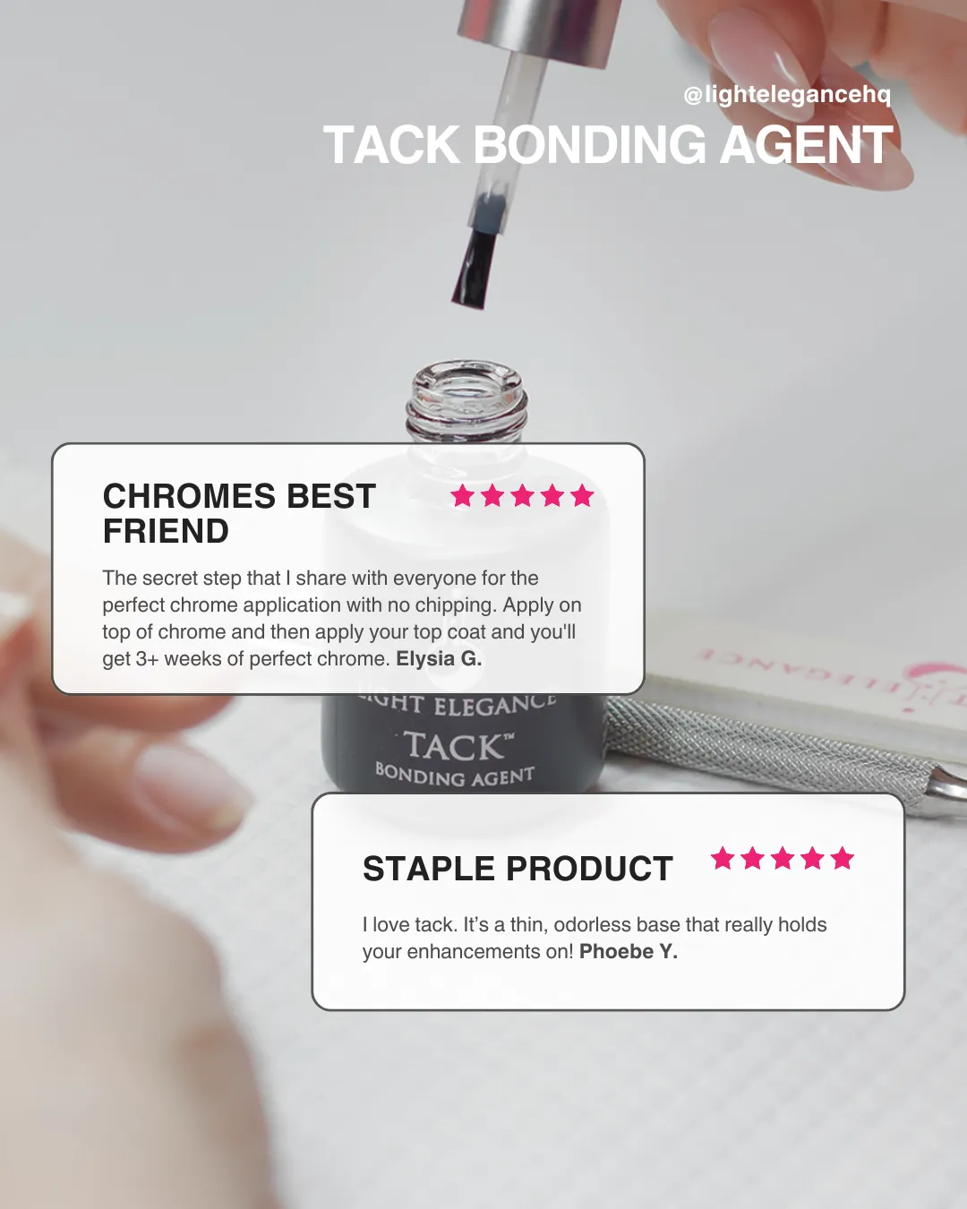 Light Elegance Tack Bundle bondinggel 15 ml + 30 ml ekstra sterkt feste