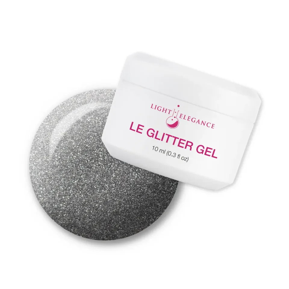 Light Elegance Clean Slate glittergel 10 ml sølvgrå