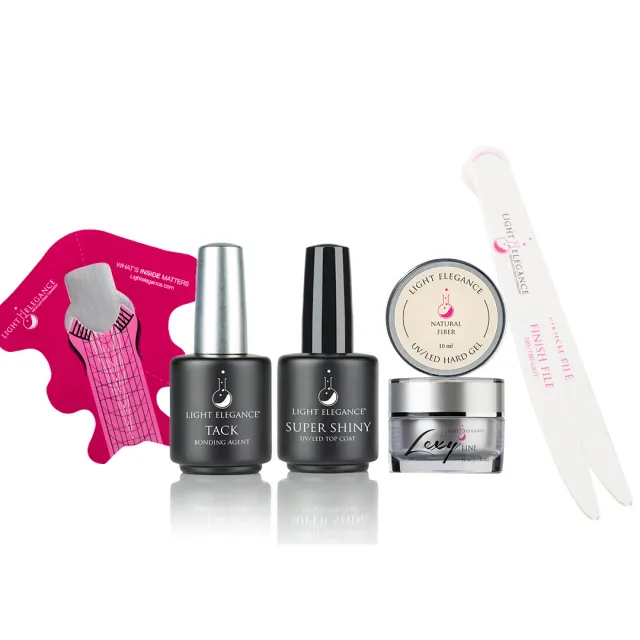 Light Elegance Natural Extension Bundle neglesett 6 deler natural