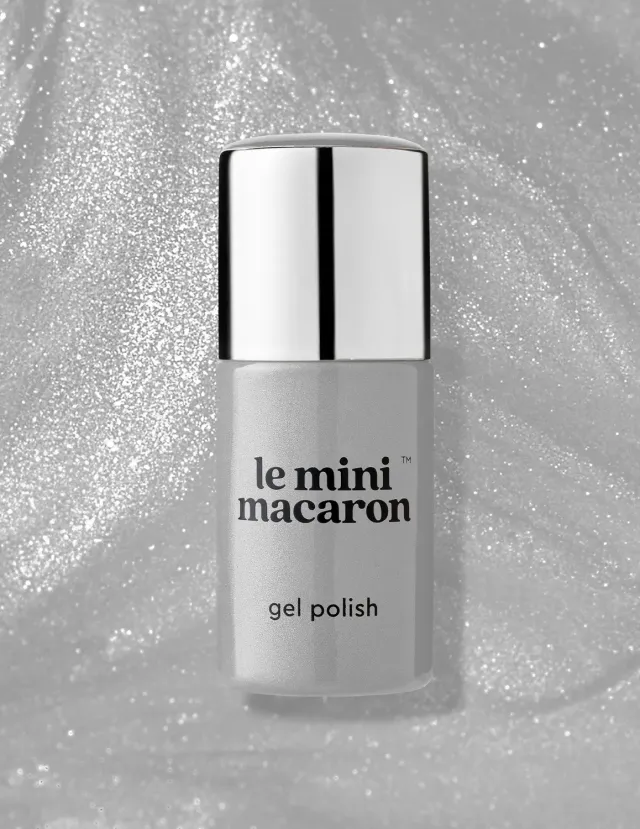 Le Mini Macaron Silver Glow gellakk 8,5 ml metallisk sølv