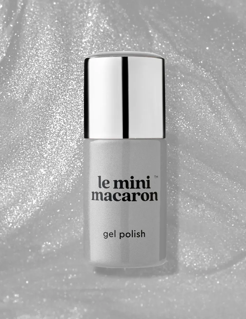 Le Mini Macaron Silver Glow gellakk 8,5 ml metallisk sølv