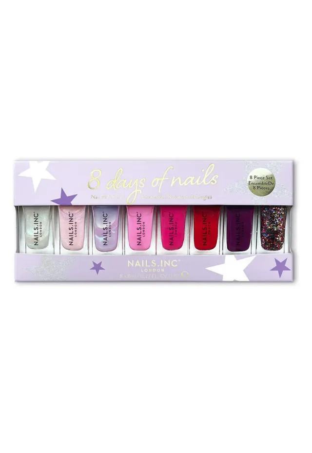 Nails Inc 8 Days of Nails neglelakk 8-pakning krem