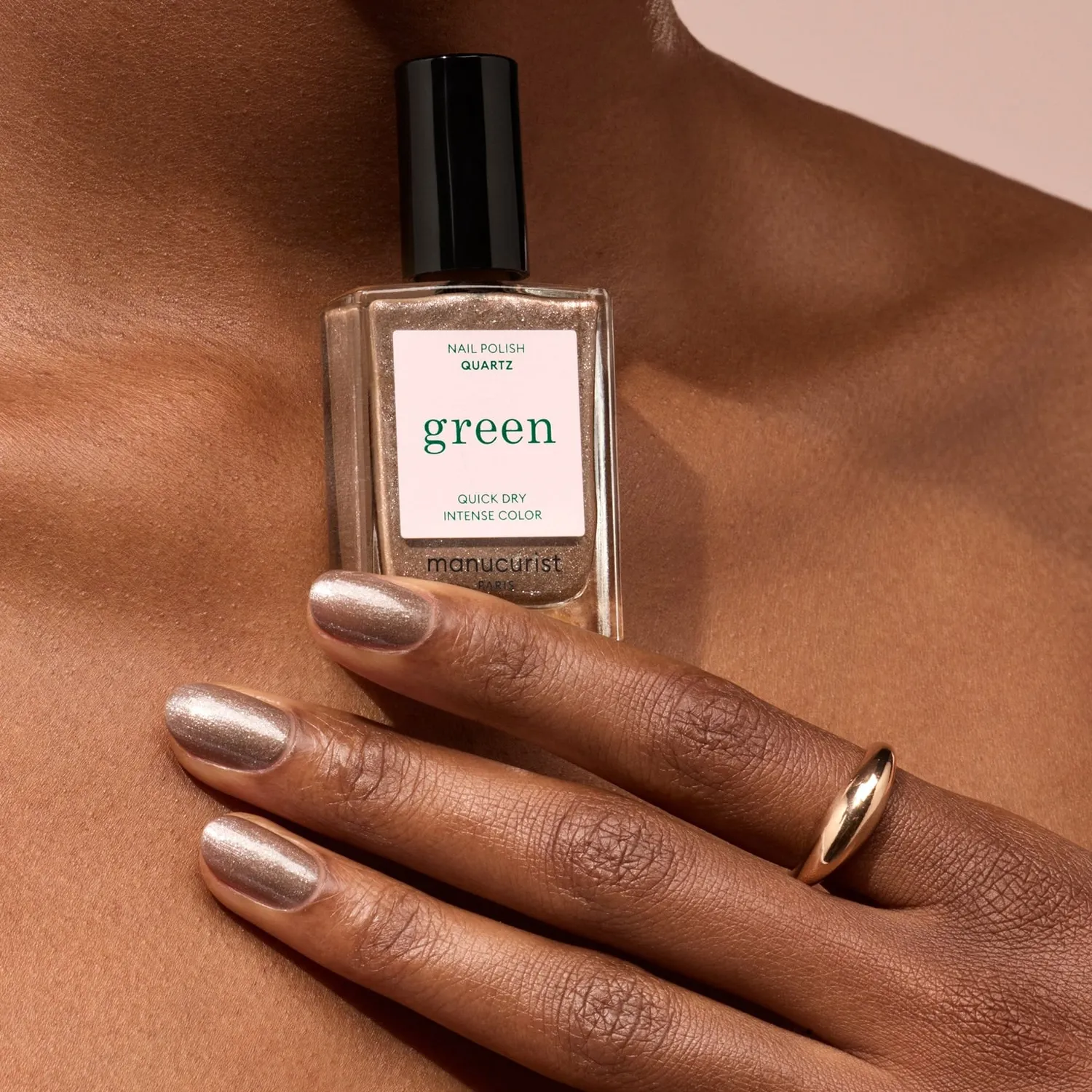 Manucurist Green Quartz neglelakk glitter brun