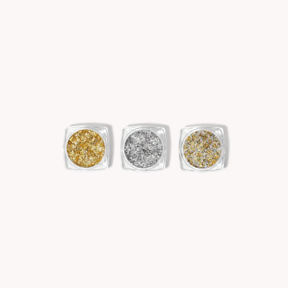 The Gel Collection Hexagon Glitter negleglitter 3 stk gull