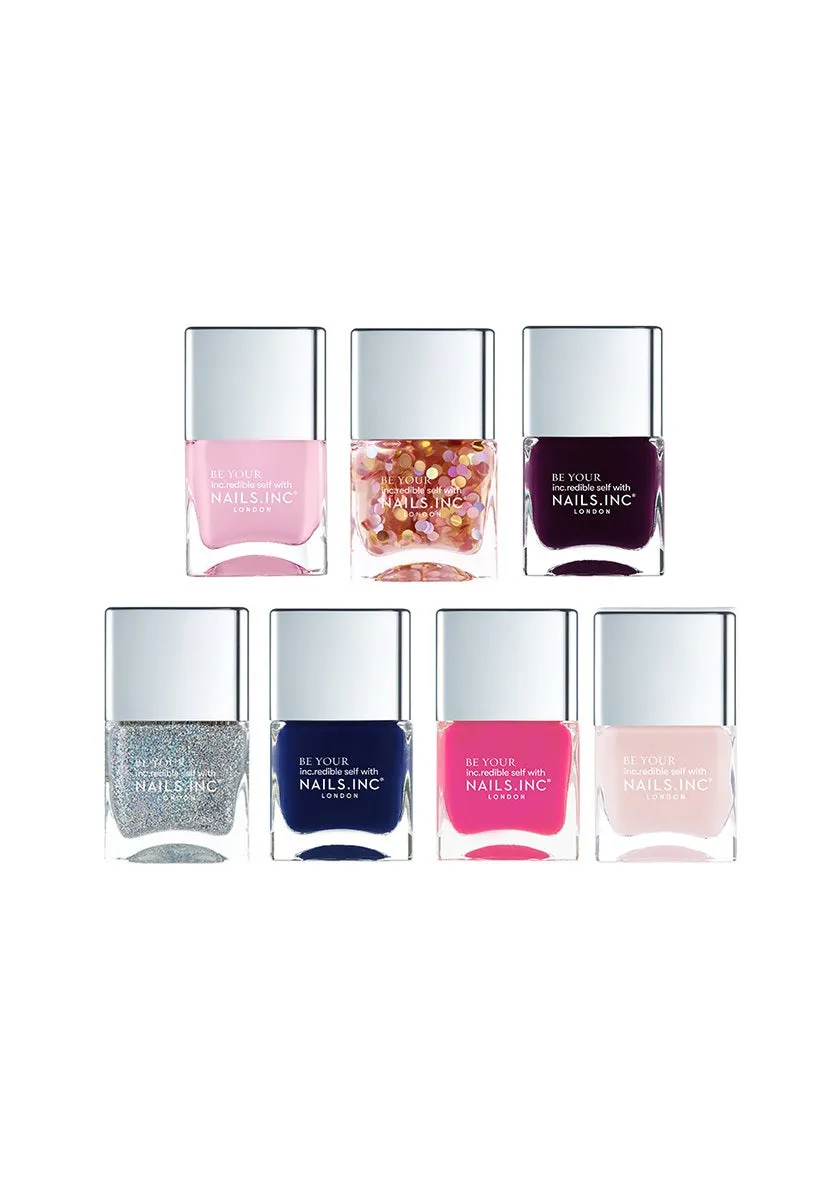 Nails Inc Let's Go Disco neglelakk 7-pakning krem