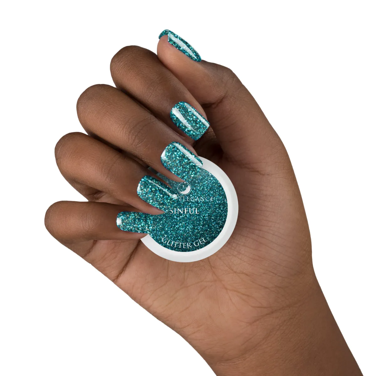 Light Elegance Sinful glittergel 10 ml blå-grønn dekkevne