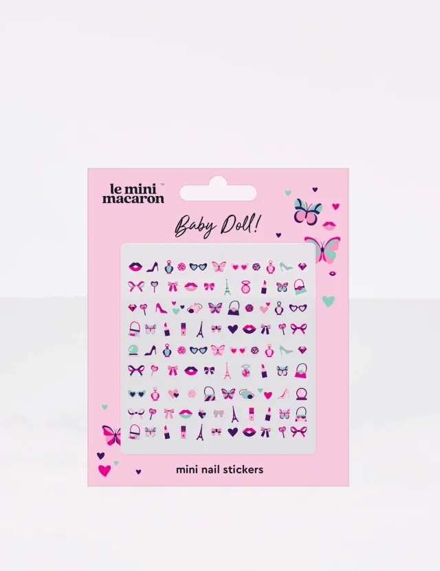 Le Mini Macaron Baby Doll negleklistremerker Paris-motiv 1 ark
