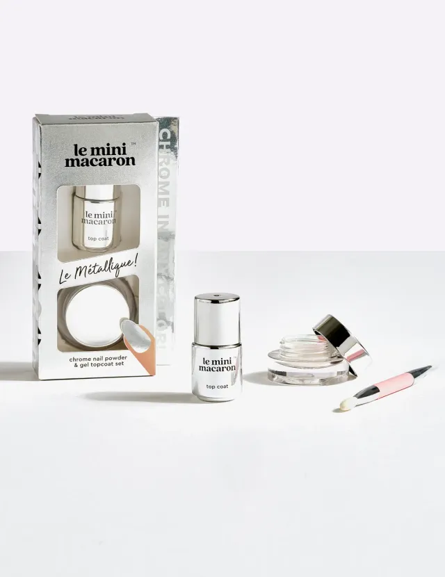 Le Mini Macaron Le Métallique krompudder sett 5 ml sølv