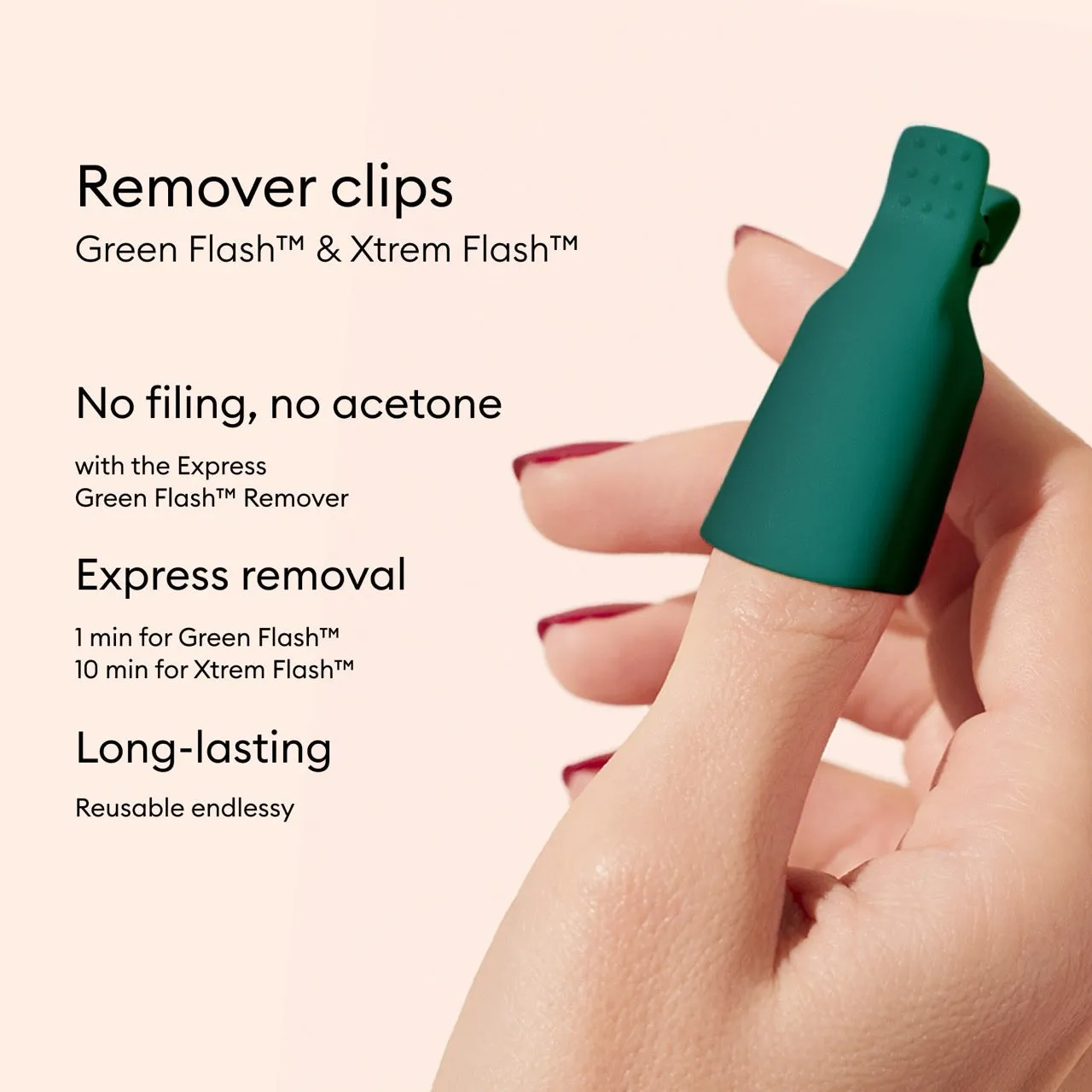 Manucurist Green Flash Nail Clips fjerneklemmer gjenbrukbare