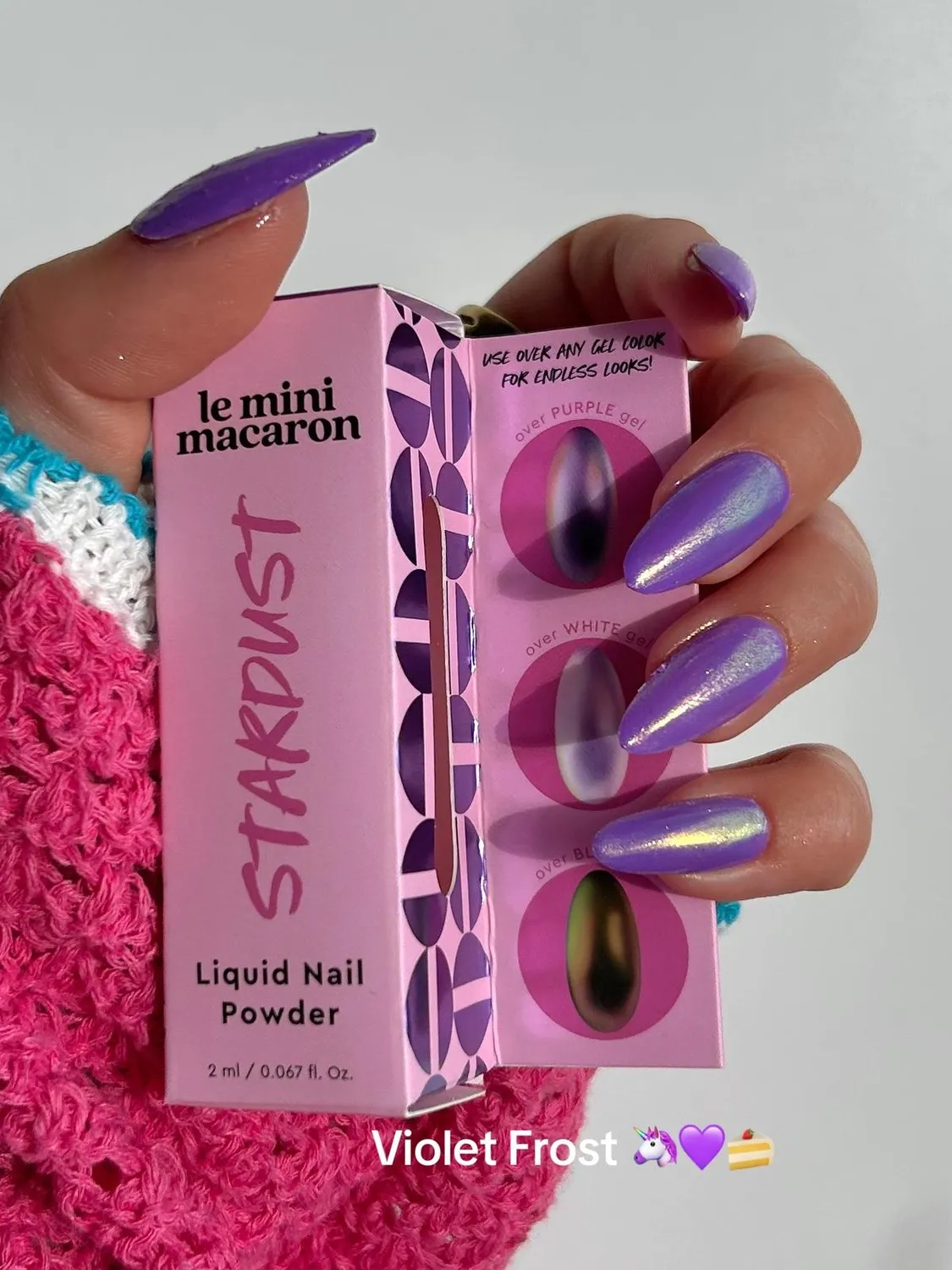 Le Mini Macaron Stardust Violet Frost neglepulver 2 ml lilla