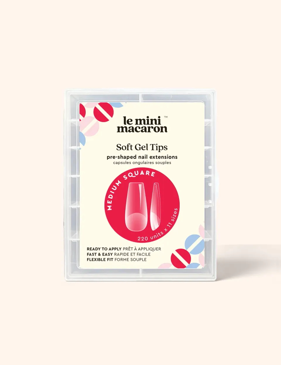 Le Mini Macaron Le Gel Nail Tips Medium Square kunstnegler