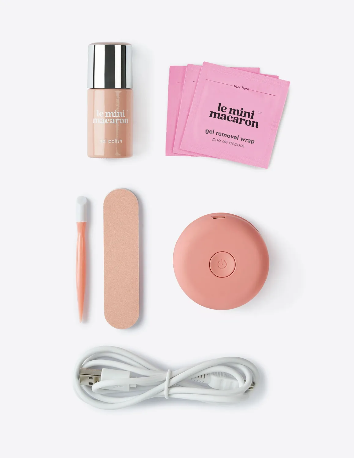 Le Mini Macaron Gel Manikyr Kit Praline gellakksett