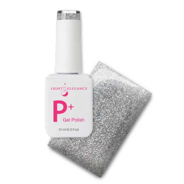 Light Elegance P+ Sterling glitter gellakk 10 ml sølv