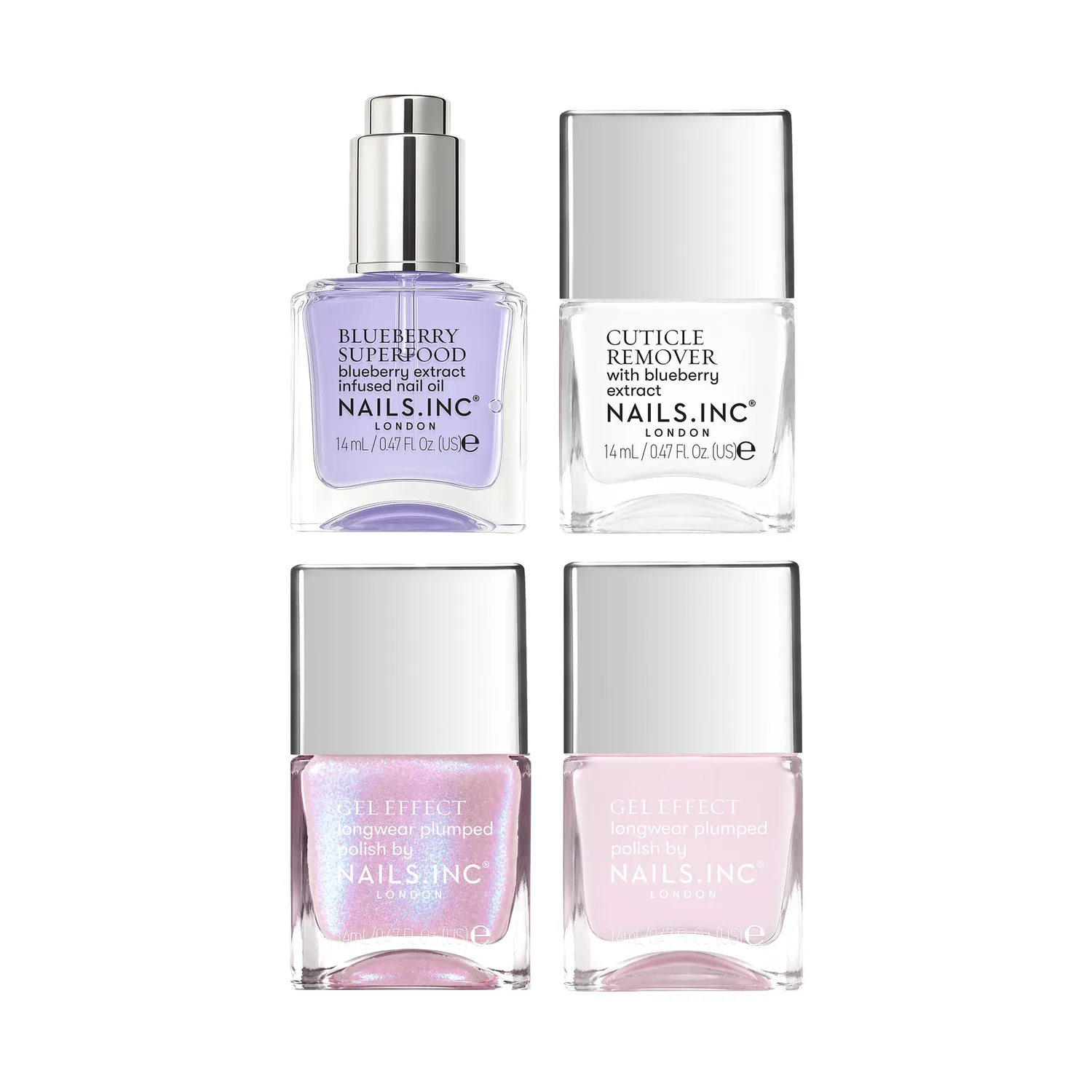 Nails Inc London Blueberry Bliss Quad neglelakk 4-pakning blå