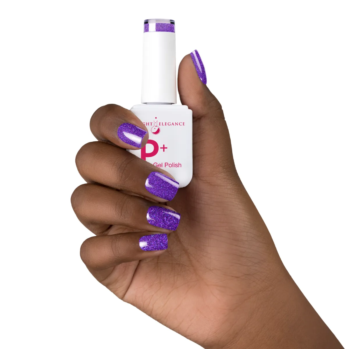 Light Elegance P+ Amethyst Kiss glitter gellakk 10 ml lilla