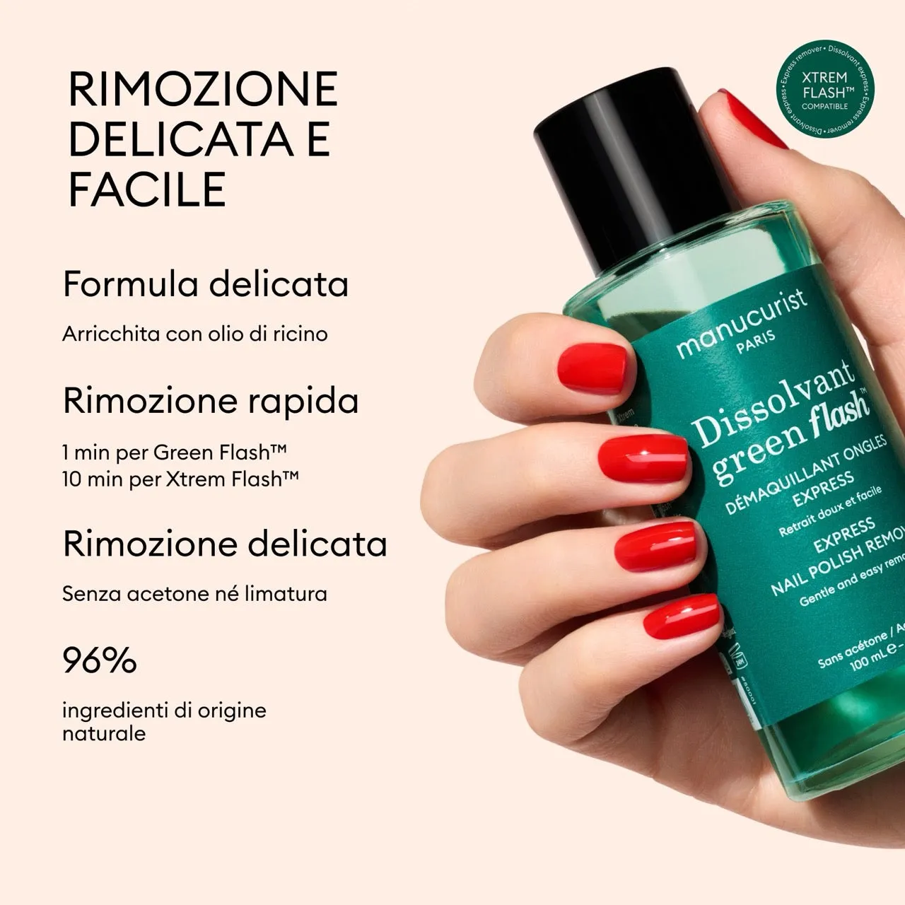 Manucurist Green Flash neglelakkfjerner 100 ml acetonfri