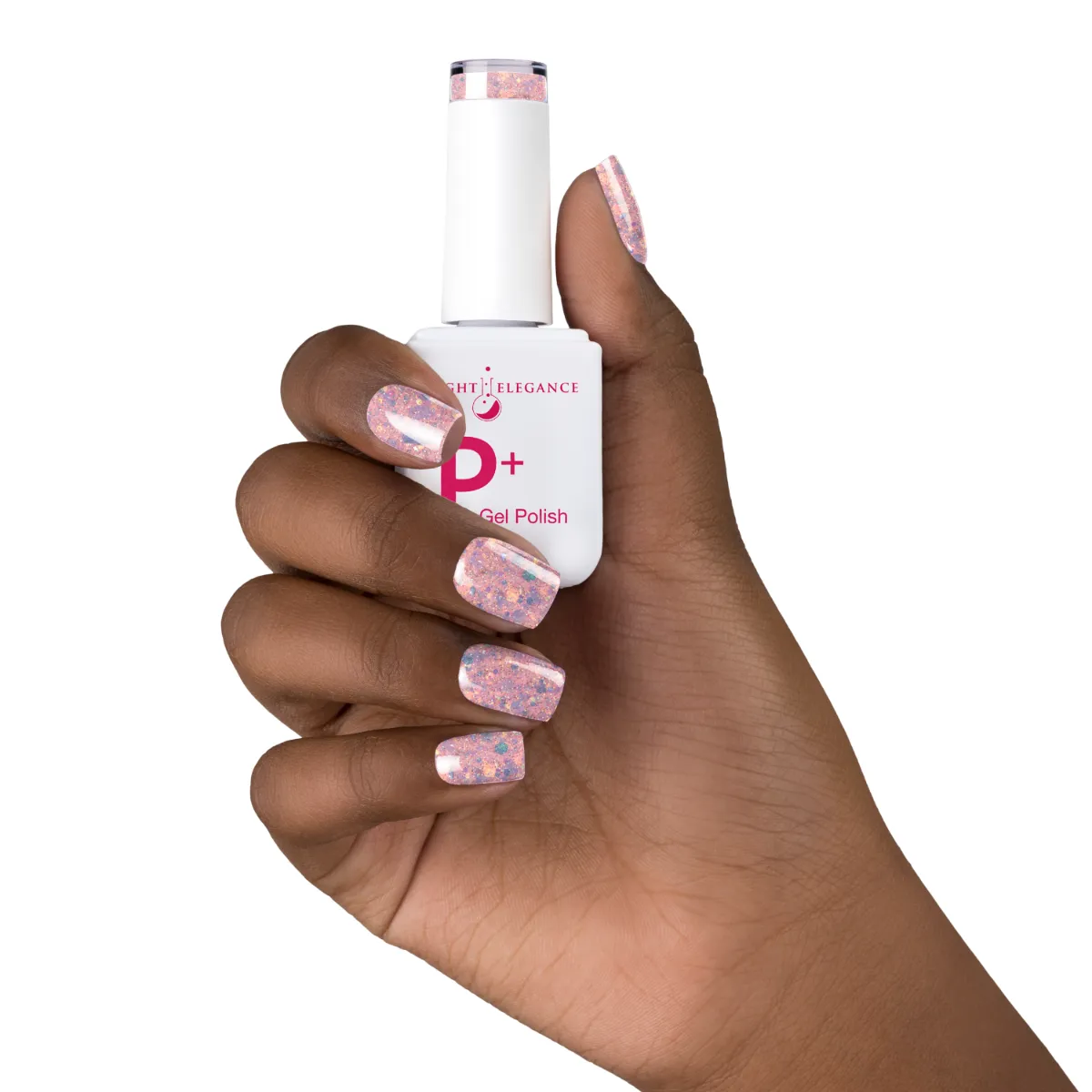 Light Elegance P+ My Masterpiece glitter gellakk 10 ml rosa