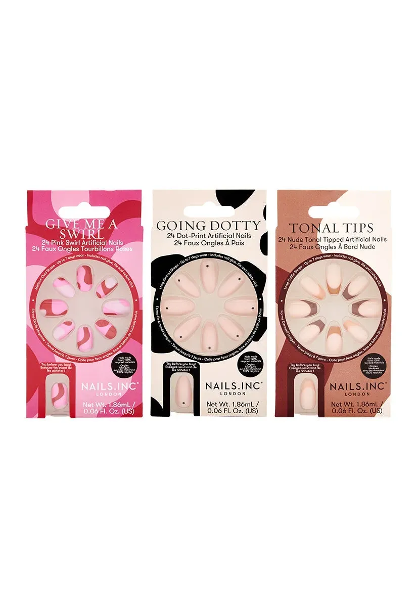 Nails Inc Out To Impress løsnegler trio 3-pk