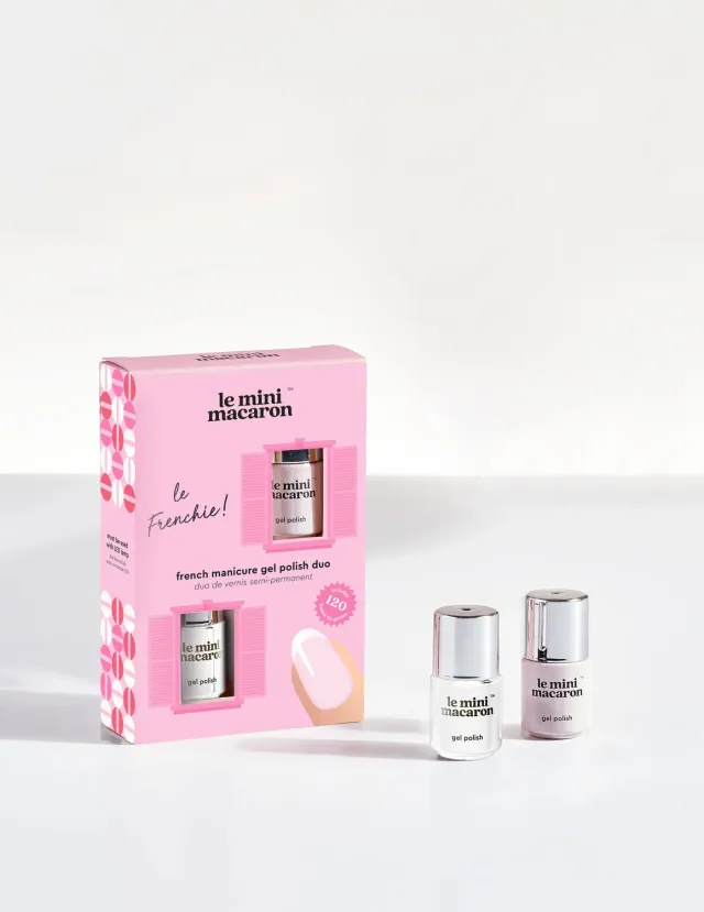 Le Mini Macaron Le Frenchie gellakk sett 2x5 ml hvit