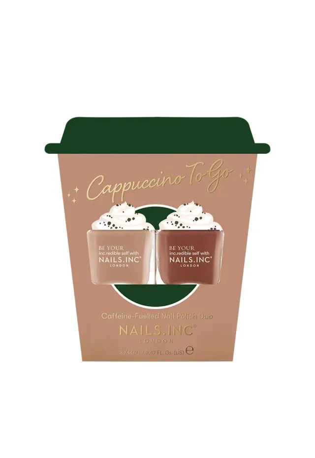 Nails Inc Cappuccino To Go neglelakk duo brune