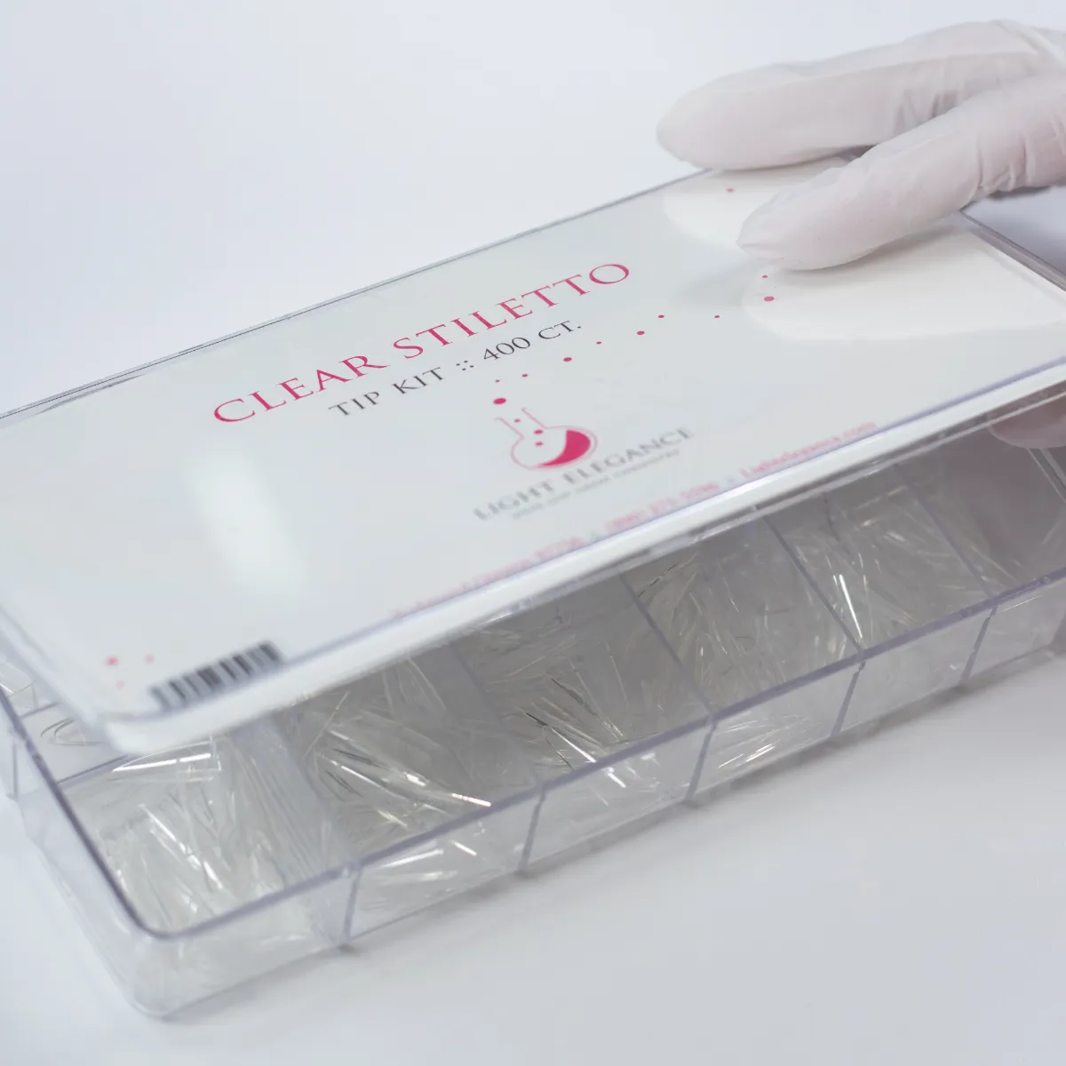 Light Elegance Clear Stiletto Tip Kit negletipper 400 stk
