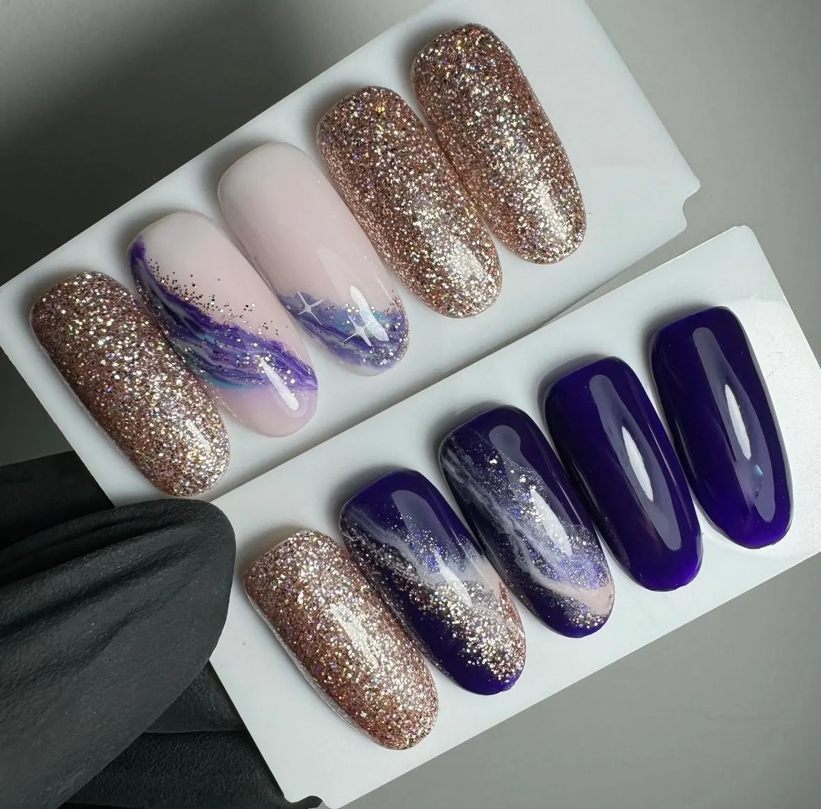 Light Elegance P+ Mercury Meltdown glittergelelakk 10 ml rosegull