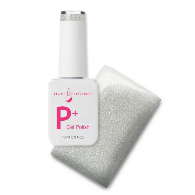 Light Elegance P+ Break a Leg gel polish 10ml hvit glitter