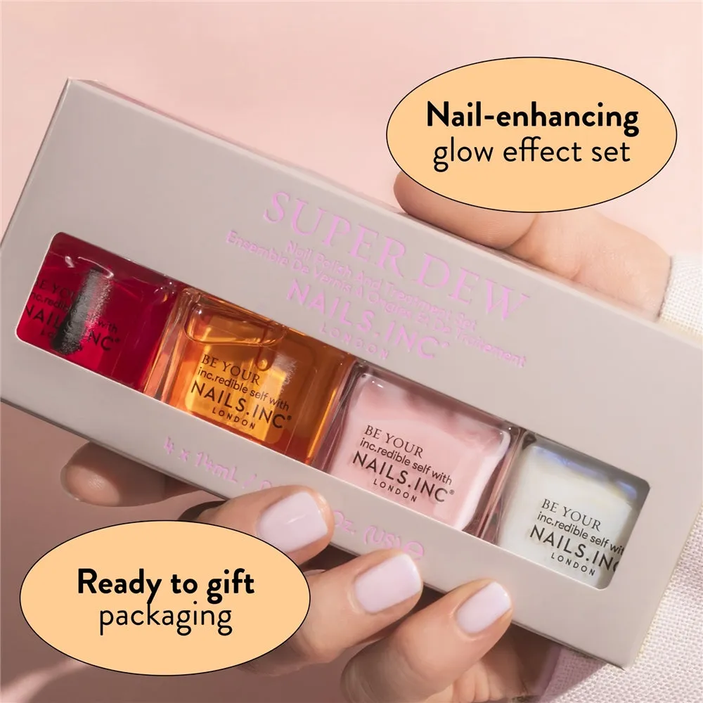 Nails Inc London Super Dew neglelakksett 4-pk fuktgivende glans