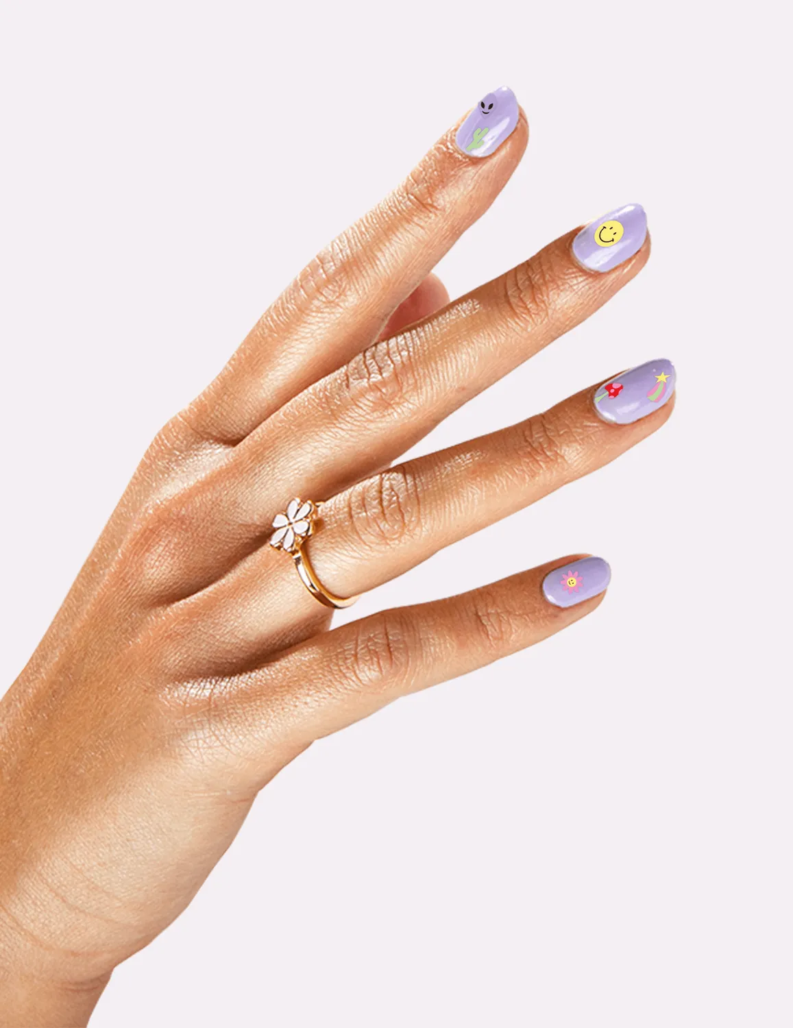 Le Mini Macaron Flower Power neglestickers blomsterark