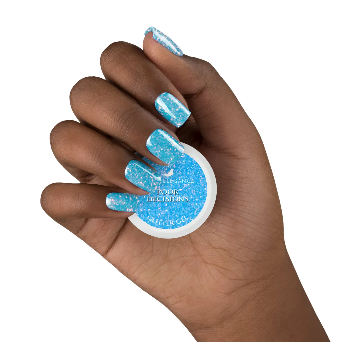 Light Elegance Poor Decisions glitter gel 10 ml blå rosa