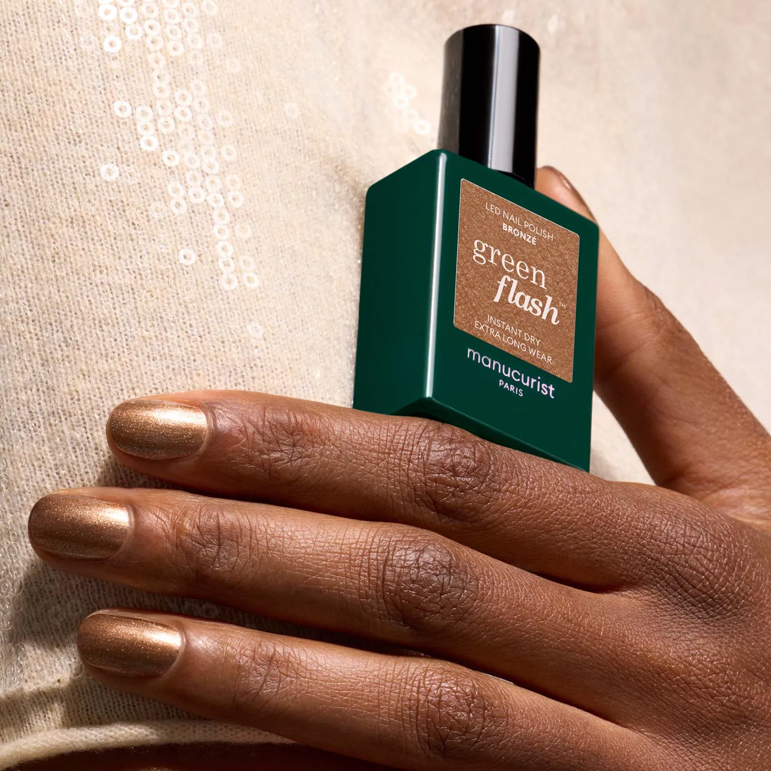 Manucurist Green Flash Bronzé gellakk glitter brun