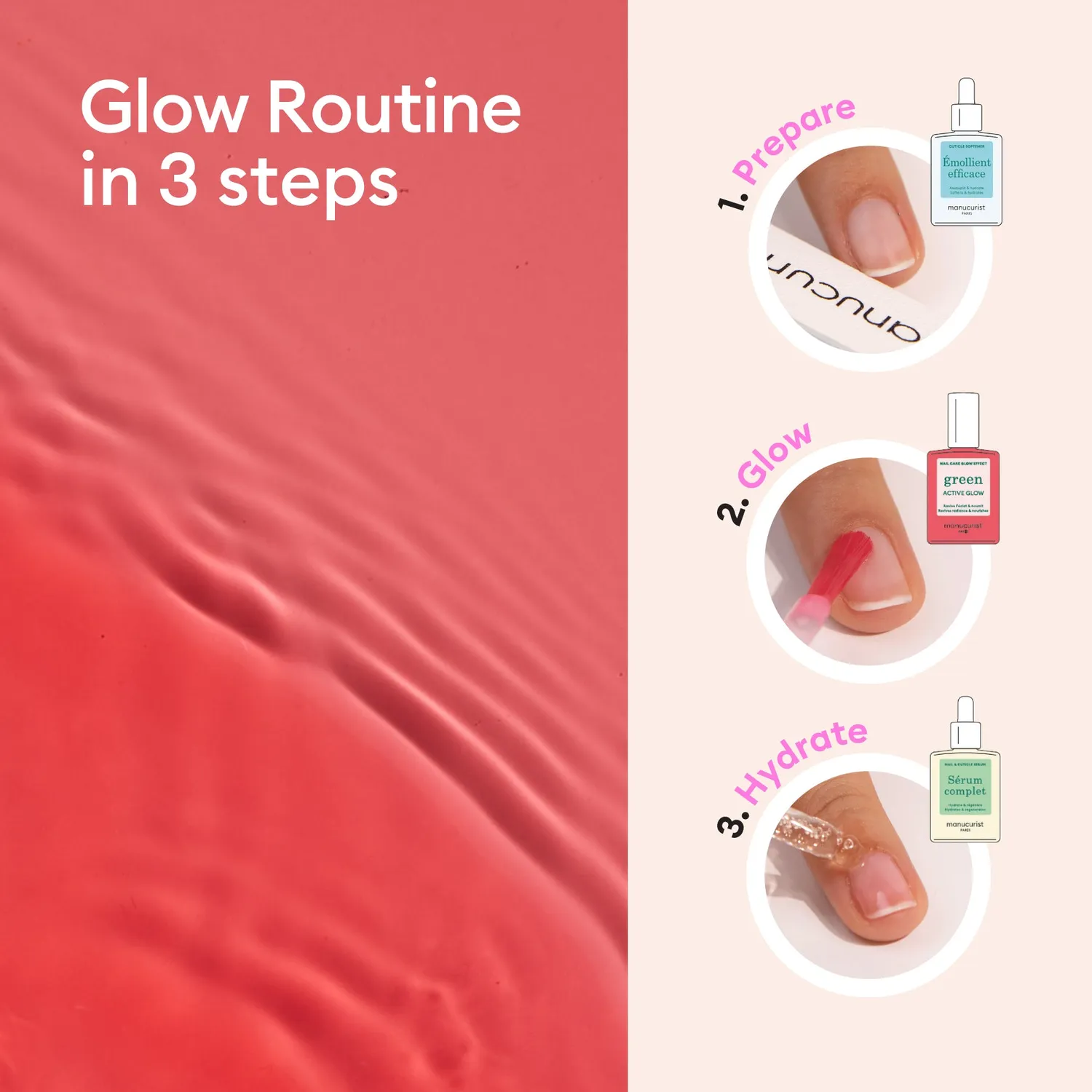Manucurist Active Glow Raspberry manikyrsett rosaglød