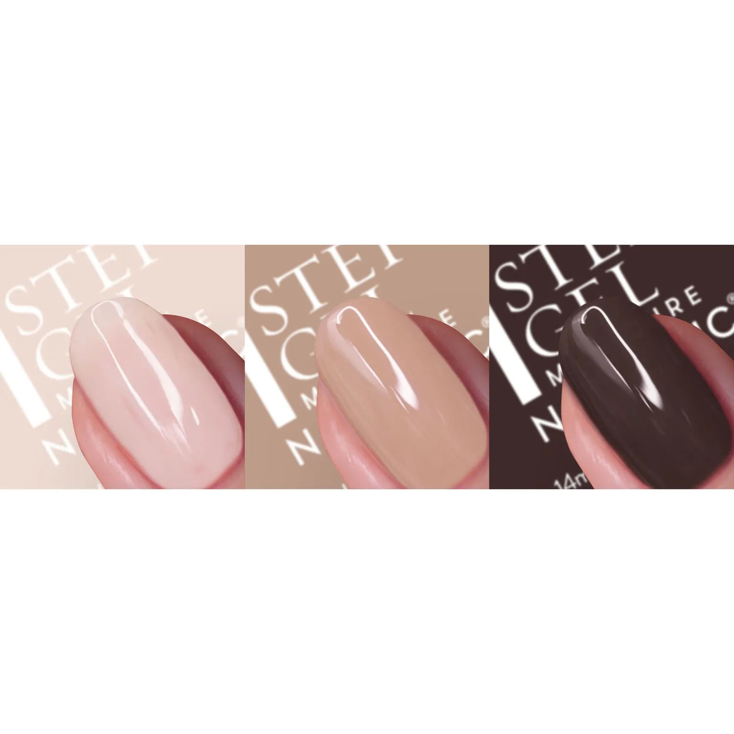 Nails Inc Mocha Mousse nude neglelakk 3-pakning brun
