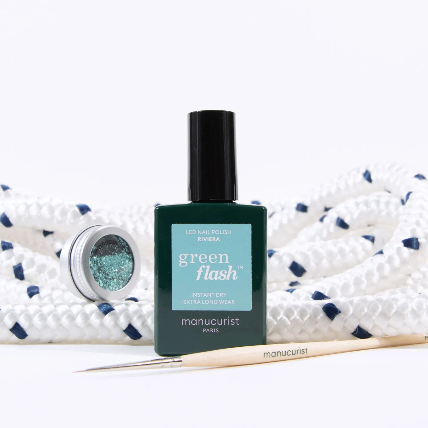 Manucurist Underwater Glitter neglesett Green Flash Riviera