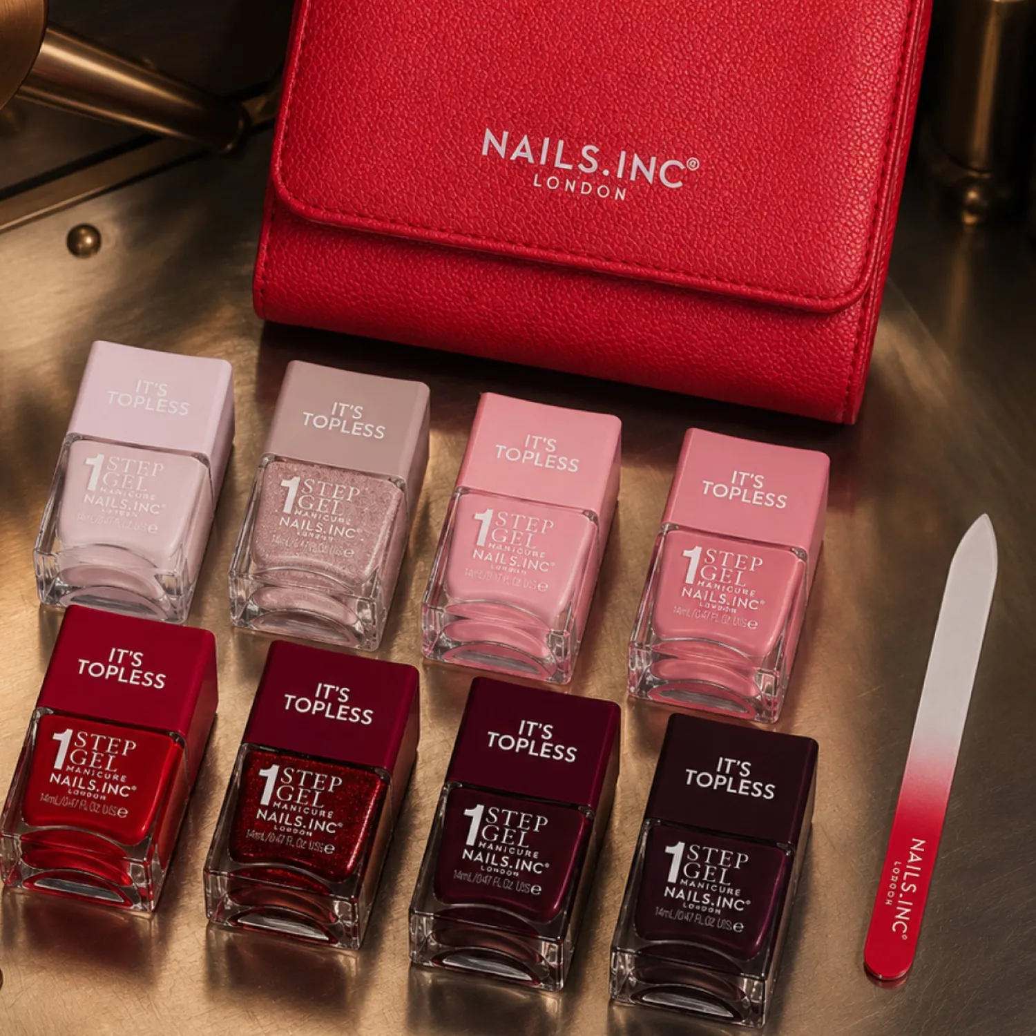 Nails Inc It's Topless Essential Mani Wardrobe neglelakk 10-pk gel-effekt