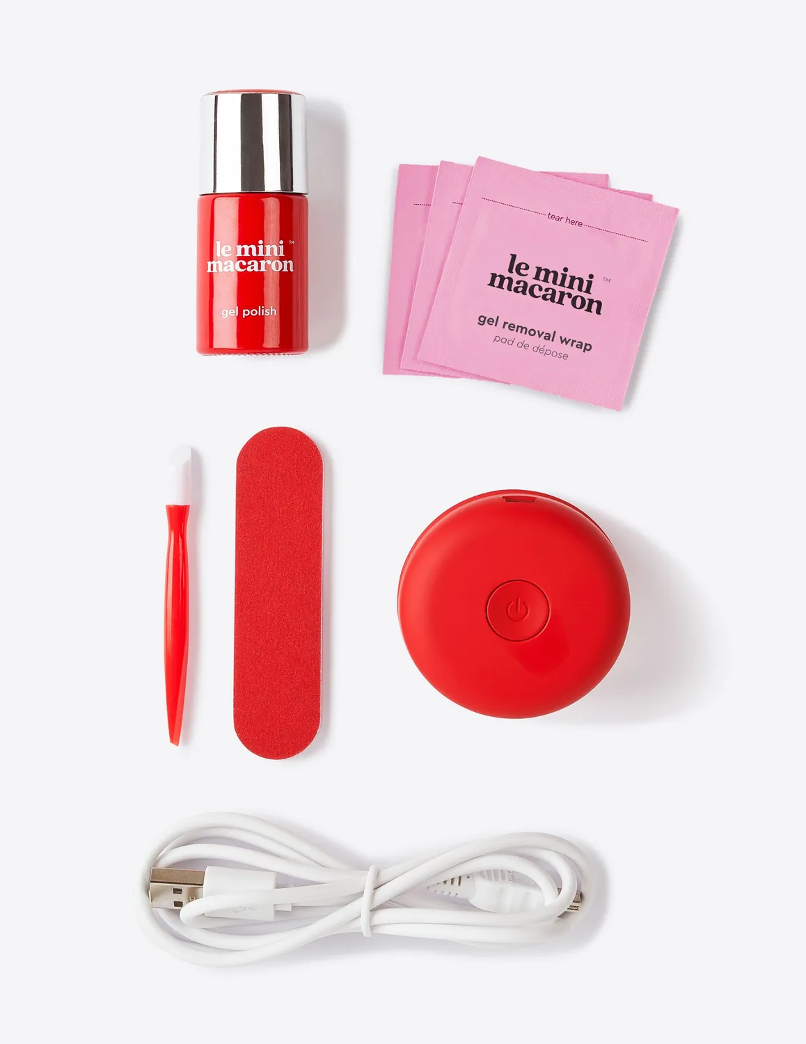 Le Mini Macaron gel manikyr kit Cherry Red 8,5 ml lampe