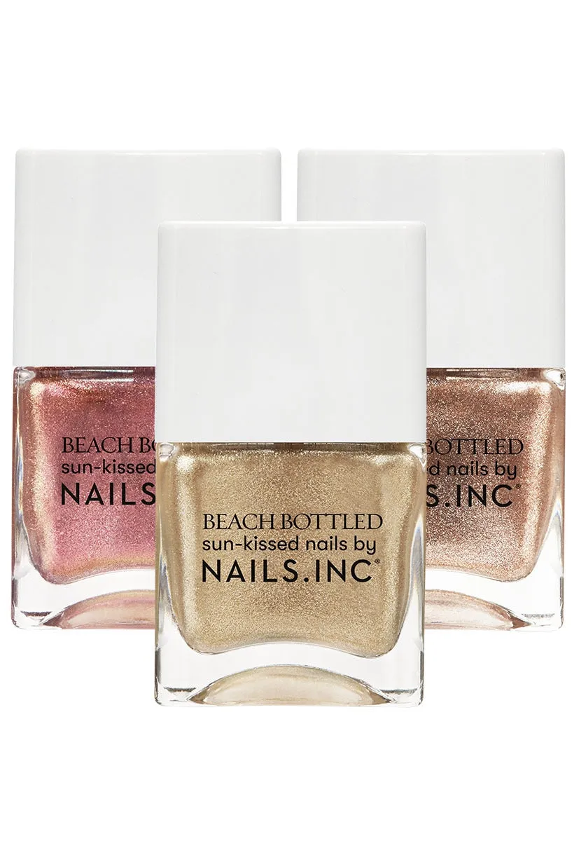 Nails Inc Beach Bottled Major Player neglelakk rosa shimmer