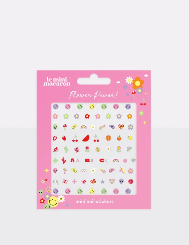 Le Mini Macaron Flower Power neglestickers blomsterark
