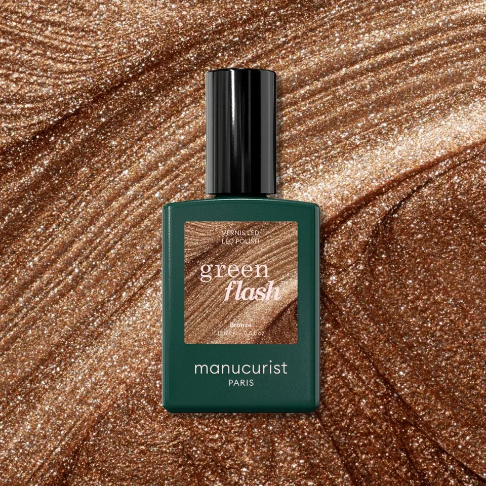 Manucurist Green Flash Bronzé gellakk glitter brun