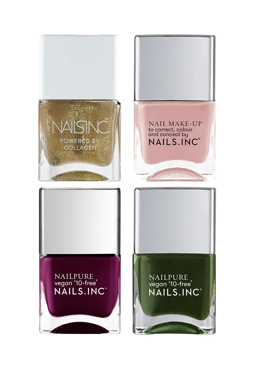 Nails Inc Classic Luxe neglelakksett 4-pk nøytrale