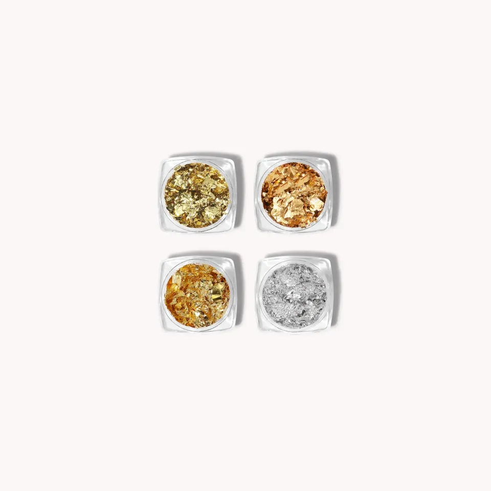 The Gel Collection Metallic Foil Flakes neglepynt 4 stk gull