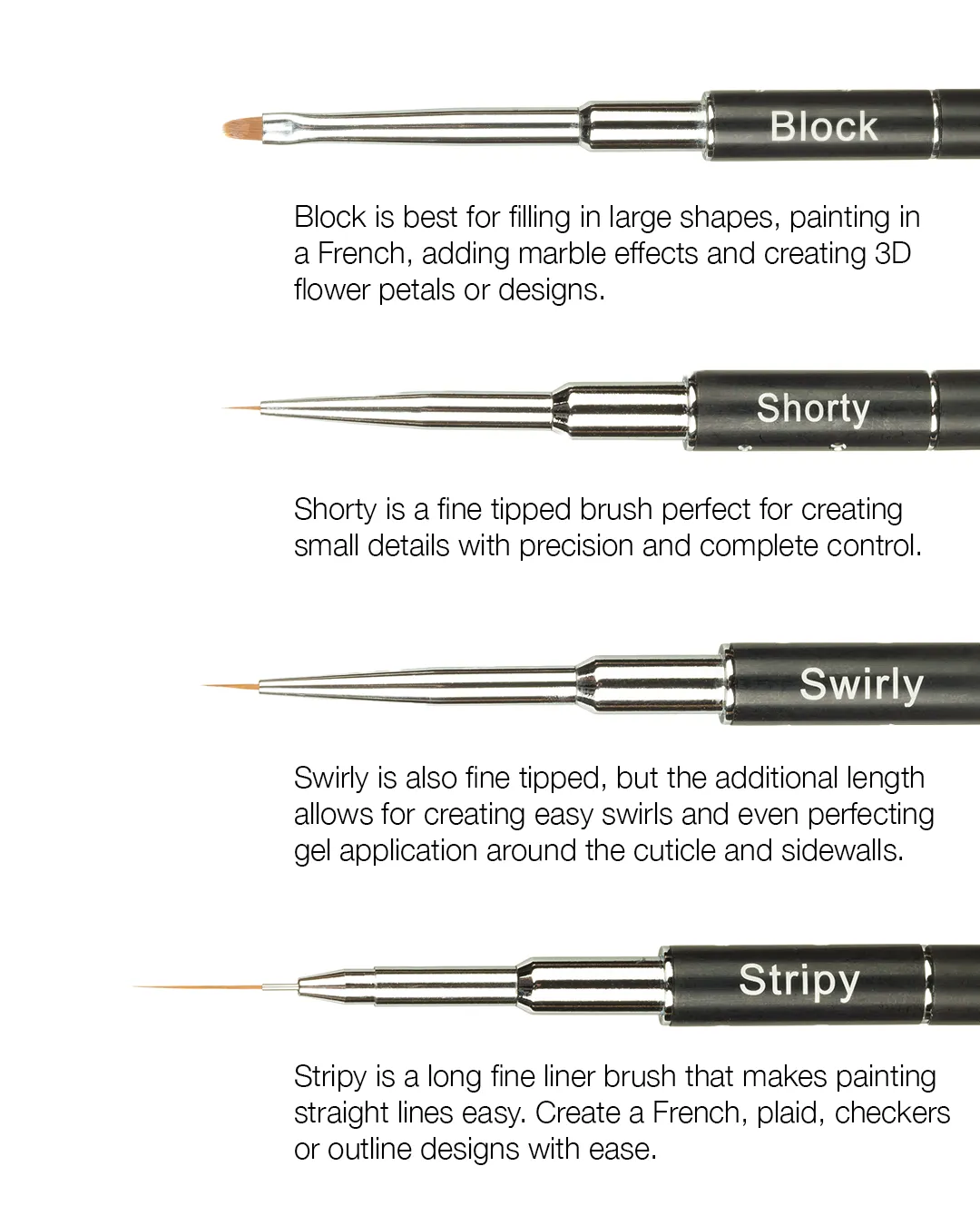 Light Elegance Art Brush Bundle penselsett 4 stk
