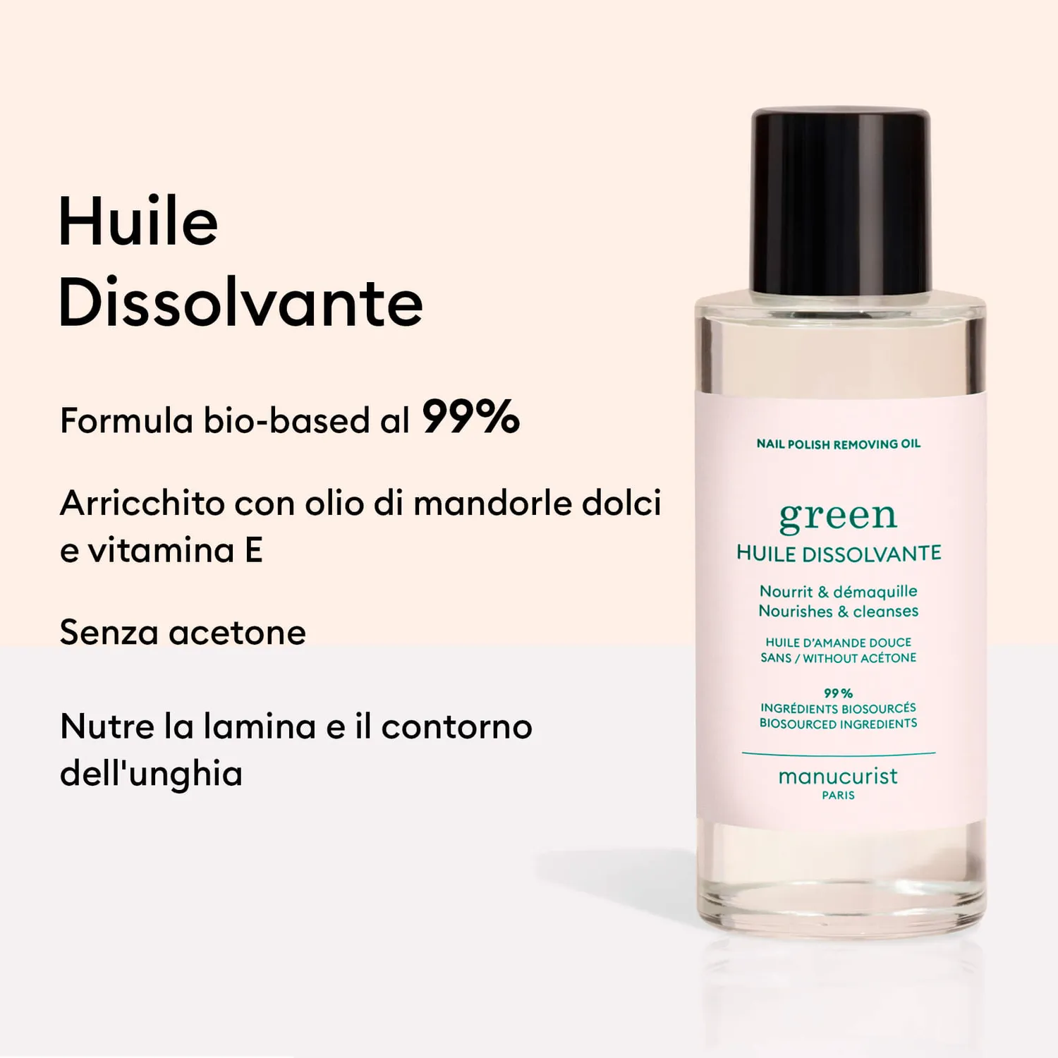 Manucurist Green neglelakkfjerner olje 100 ml mild